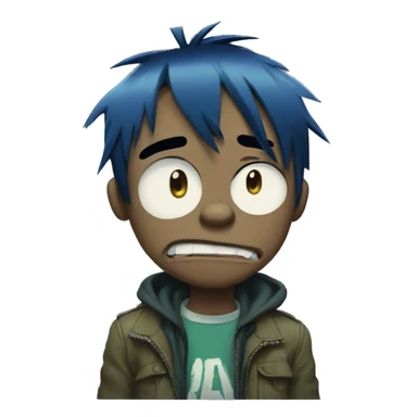 2-D from Gorillaz sad sticker