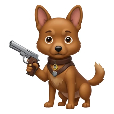 Dog with a gun sticker