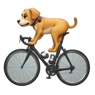 Dog on a road bike sticker