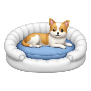 white Pet bed empty with no animal in it sticker