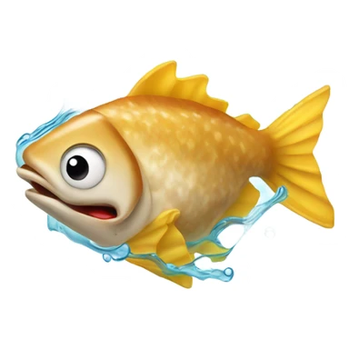 fish eating a french fry sticker
