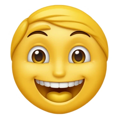 Emoji amoureux tête jaune avec un sourire et le doigt sur les dents  sticker