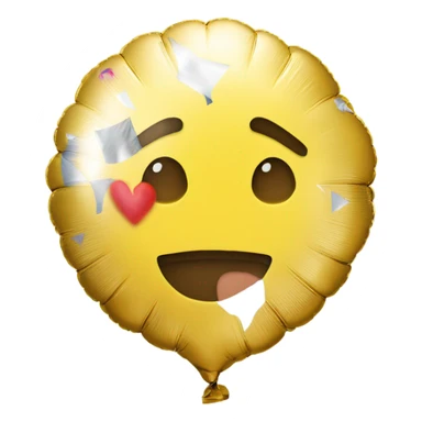 A foil balloon that’s say “I luv u” sticker