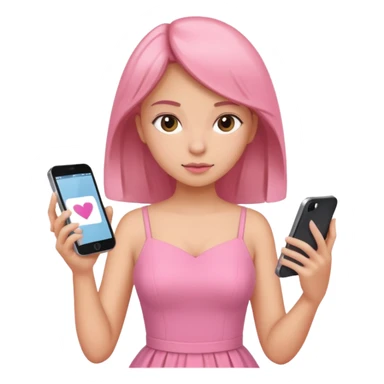 pink dressed girl online shopping  sticker