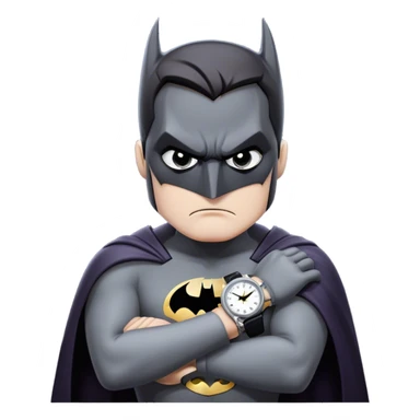 Batman looking stressed with watch sticker