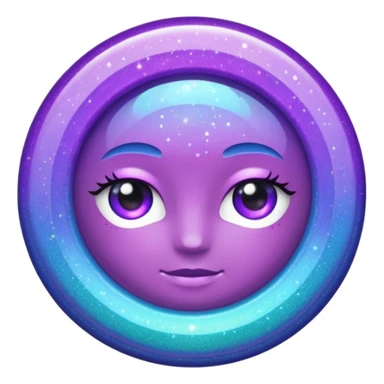 Glitter purple and cian inner circle sticker
