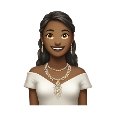 smiling girl with jewelry portrait sticker