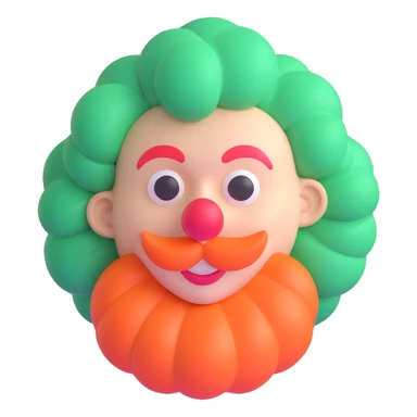 clown's wig without face sticker