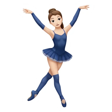 Ballet dancer in over the knee socks, leotard and long brown hair sticker