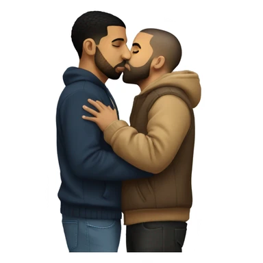 drake kissing drake sticker