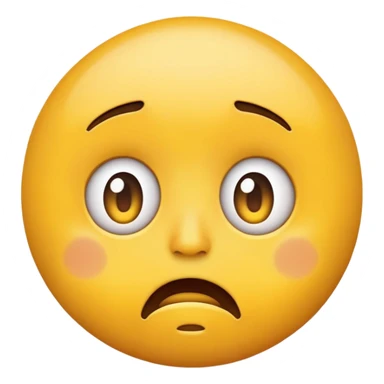 Simple Round Yellow Worried Concerned Scared Face Emoji Expression  sticker