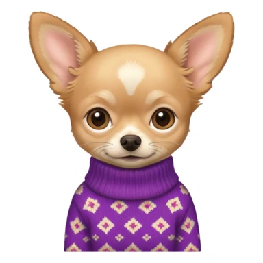 Tan chihuahua wearing a sweater sticker