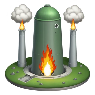 green landscape with sun in top of the background, there is a greynmissile silo hatch open, and the top two thirds of a white nuclear missile launching out of the silo is shown sticker