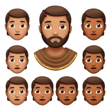 create an emoji set of a man from bronze age doing different emotions sticker