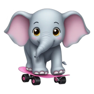 Cute elephant in small skates sticker