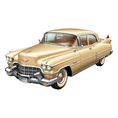 Beige Cadillac retro car sticker