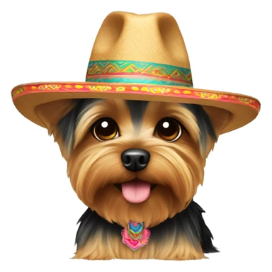 Yorkie wearing a sombrero  sticker
