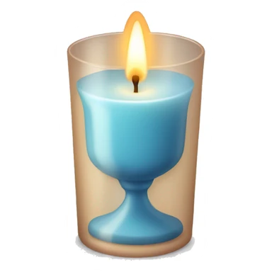 Candle in a powder-colored glass sticker