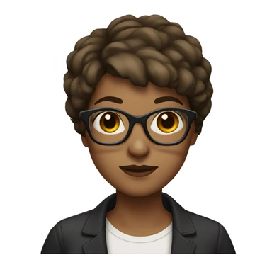 woman with glasses, short brown hair sticker