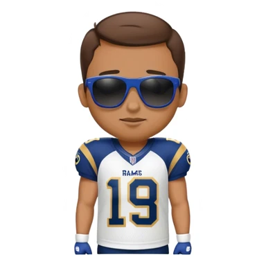 Chill guy in LA Rams jersey  sticker