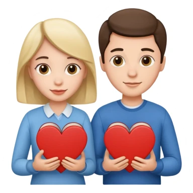 a couple hold heart books sticker