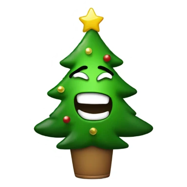 Excited Christmas tree drinking beer sticker