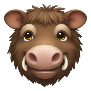 anthropomorphic brown boar with white tusks sticker