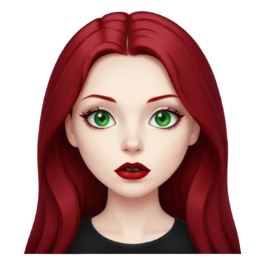 Alternative Girl  long dark red hair green eyes sticker
