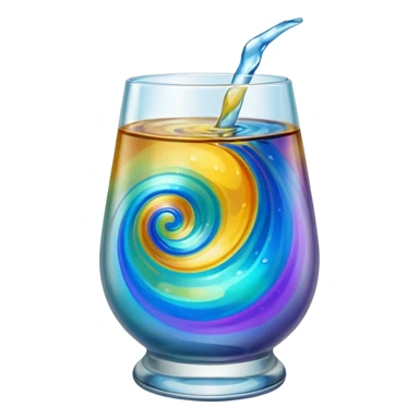 Oil on Water in  a glass  sticker