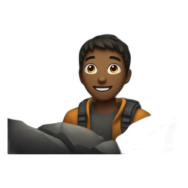 Teen boy in a Dark cave  sticker