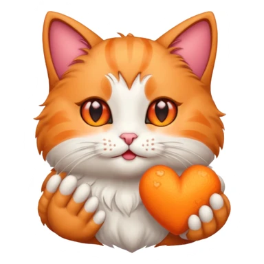 Cat with heart eyes and heart hand sticker