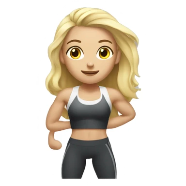 blonde girl training in gym  sticker