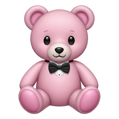 Osito rosa con moño en el cuello sticker