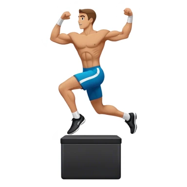 man jump onto plyo-box side-view sticker