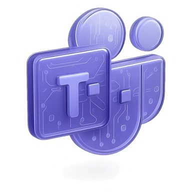 Microsoft Teams logo in glossy circuit style sticker