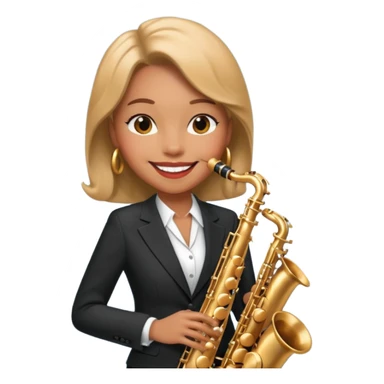 woman Swing jazz musician playing saxophone sticker