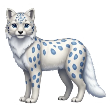 Snow-Leopard-Arctic-Wolf-Arctic-Fox-Canadian-Lynx-Fusion-Animal-Hybrid-Creature, full body sticker