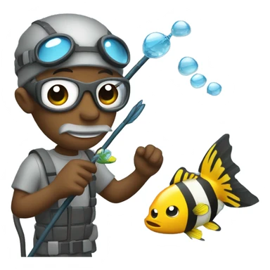 Fish snorkling holding a butterfly catcher sticker