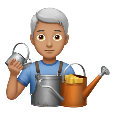 man holding watering pot sticker