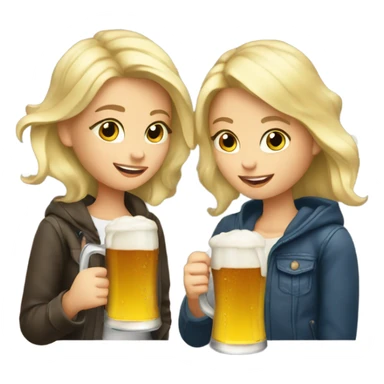 To blonde girls drinking beer  sticker