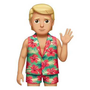 Trump standing in beach outfit sticker