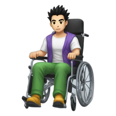  gohan in a wheelchair sticker