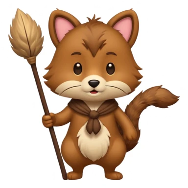 A cartoon animal character teaching with stick sticker