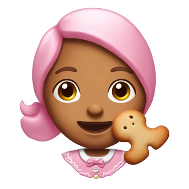 pastel pink gingerbread girl realistic with light bread  sticker