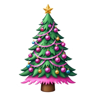 Christmas tree pink sticker