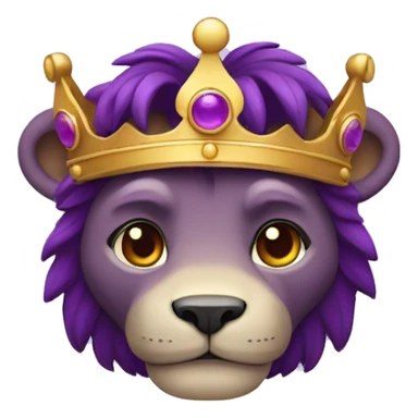 un leon de color morado con una corona sticker