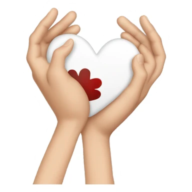 Broken heart made with hands  sticker