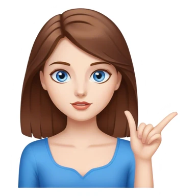 White girl brown hair blue eyes, telling facts , speaking and looking like a diva pose sticker