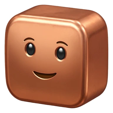 Create an Android-style emoji of a copper ingot. Make it simple, flat, and cartoon-like with solid copper colors, no shine, no reflections, and no realistic metallic effects. Keep the shapes clean and rounded in the style of modern Android emojis.
 sticker