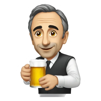 Éric Zemmour qui boit une bière  sticker